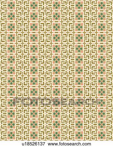 Clip Art - Square brown and green background pattern. Fotosearch