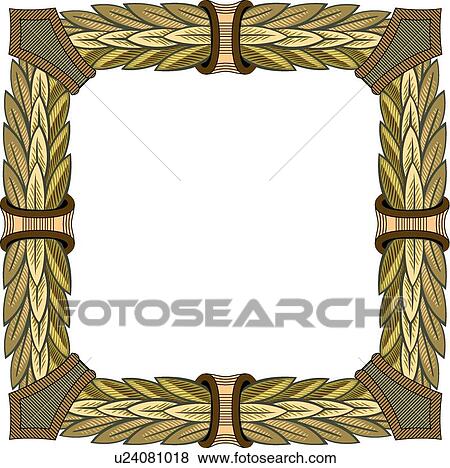 Clip Art - Square leaf frame. Fotosearch