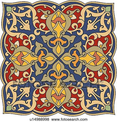 Clip Art - Square lines and swirls . Fotosearch