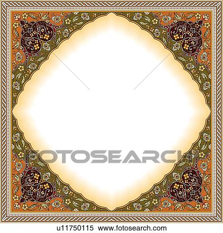 Square with diamond copy space and floral pattern View Large Clip Art Graphic Clipart - Square with diamond copy space and floral pattern. Fotosearch
