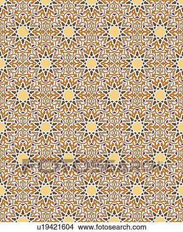 Clipart - Star loop leaf background pattern. Fotosearch