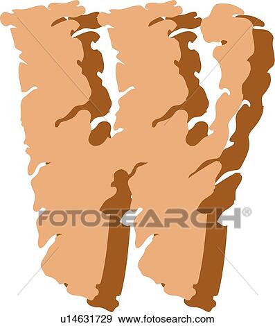 Clip Art - Stone letter W. Fotosearch