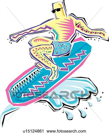 Clipart - Surfer. Fotosearch