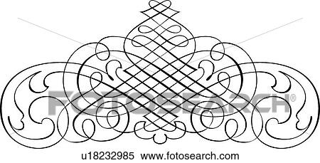 Clipart - Swirled Calligraphic Design. Fotosearch