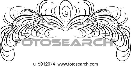 Swirled Header Calligraphic Design View Large Clip Art Graphic Clipart - Swirled Header Calligraphic Design. Fotosearch