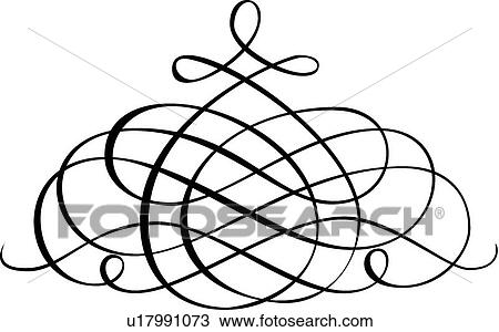 Swirled horizontal Calligraphic Design View Large Clip Art Graphic Clipart - Swirled horizontal Calligraphic Design. Fotosearch