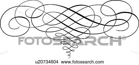 Swirled Line Calligraphic Design View Large Clip Art Graphic Clipart - Swirled Line Calligraphic Design. Fotosearch