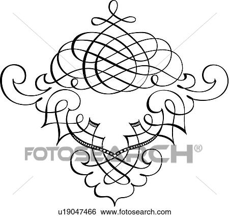 Symmetrical Calligraphic Design View Large Clip Art Graphic Clip Art - Symmetrical Calligraphic Design. Fotosearch