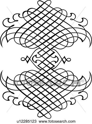 Symmetrical crisscross Calligraphic Design View Large Clip Art Graphic Clipart - Symmetrical crisscross Calligraphic Design. Fotosearch