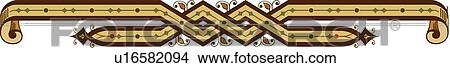 Tan and Brown Horizontal Design Ornament View Large Clip Art Graphic Clipart - Tan and Brown Horizontal Design Ornament. Fotosearch