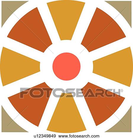 Tan and brown wheel View Large Clip Art Graphic Clip Art - Tan and brown wheel . Fotosearch