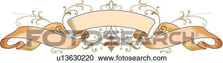 Tan and coral fancy banner View Large Clip Art Graphic Clipart - Tan and coral fancy banner. Fotosearch