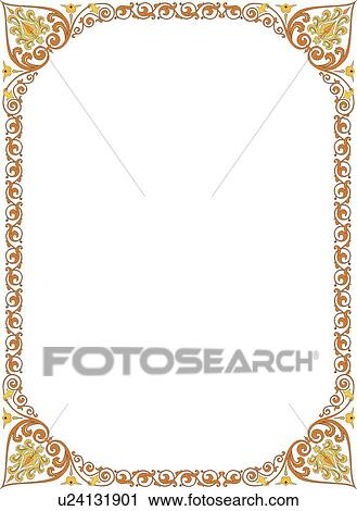 Tan and Gold Oval Border View Large Clip Art Graphic Clipart - Tan and Gold Oval Border. Fotosearch