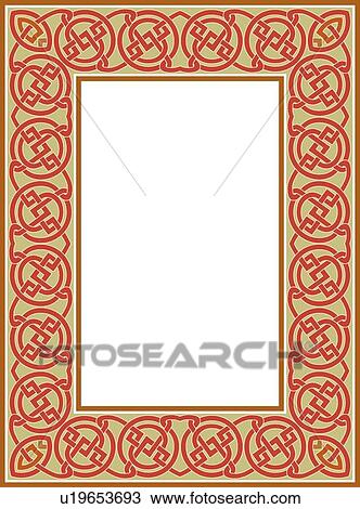 Tan and Red Celtic Border View Large Clip Art Graphic Clipart - Tan and Red Celtic Border. Fotosearch