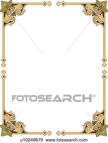 Tan Frame with Green Floral Corners View Large Clip Art Graphic Clip Art - Tan Frame with Green Floral Corners. Fotosearch