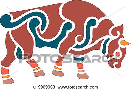 Taurus Bull Design Ornament View Large Clip Art Graphic Clipart - Taurus Bull Design Ornament. Fotosearch