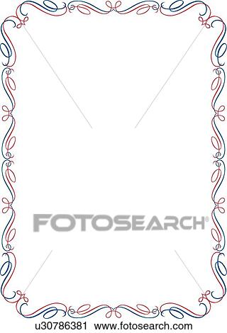 Clipart - Teal and Coral Loop Border. Fotosearch