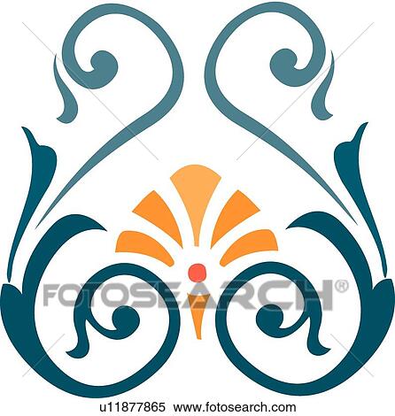 Teal and orange lines and swirls View Large Clip Art Graphic Clipart - Teal and orange lines and swirls . Fotosearch