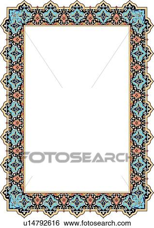 Teal and Pink Arabesque Border View Large Clip Art Graphic Clip Art - Teal and Pink Arabesque Border. Fotosearch