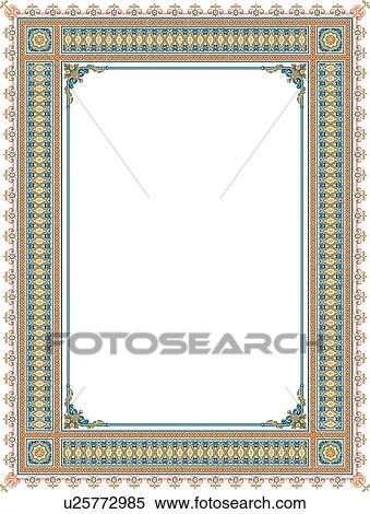 Teal and Pink Certificate Border View Large Clip Art Graphic Clipart - Teal and Pink Certificate Border. Fotosearch