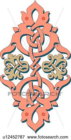 Teal and pink vertical Celtic Design Ornament View Large Clip Art Graphic Clip Art - Teal and pink vertical Celtic Design Ornament. Fotosearch