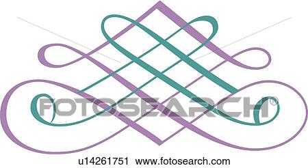 Clipart - Teal and purple lines and swirls . Fotosearch