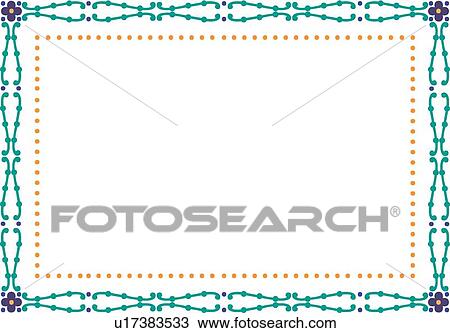 Clipart - Teal and Yellow Dot Frame. Fotosearch