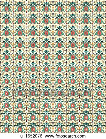 Teal coral and cream fancy background pattern View Large Clip Art Graphic Clip Art - Teal coral and cream fancy background pattern. Fotosearch