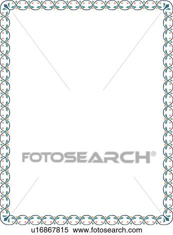 Clipart - Teal Delicate Border. Fotosearch