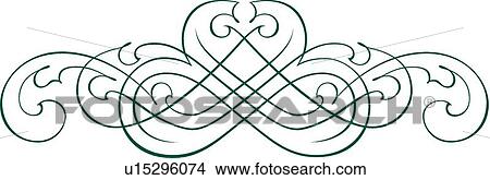 Clipart - Teal Fancy Printer Ornament. Fotosearch