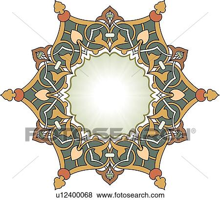 Teal gold and cream circle frame View Large Clip Art Graphic Clip Art - Teal gold and cream circle frame . Fotosearch