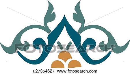 Teal green and orange design View Large Clip Art Graphic Clip Art - Teal green and orange design . Fotosearch