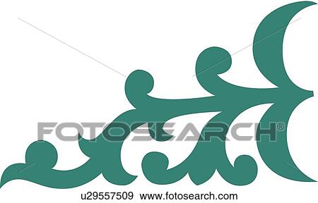 Clip Art - Teal leaves. Fotosearch