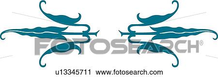 Clipart - Teal leaves with copy space. Fotosearch