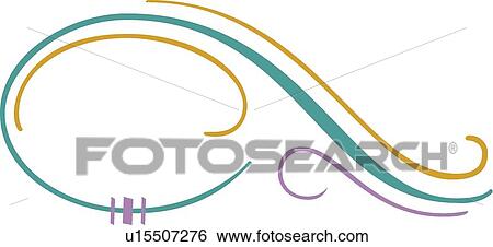 Clip Art - Teal purple and gold lines. Fotosearch