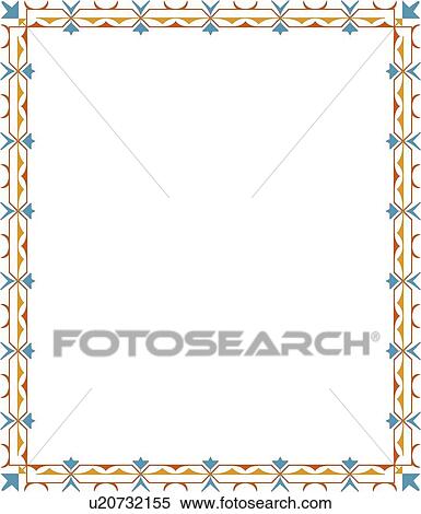 Clipart - Teal Southwest Border. Fotosearch