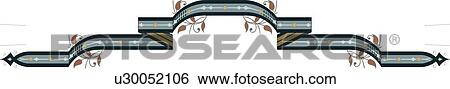 Clip Art - Thin Ribbon Header. Fotosearch