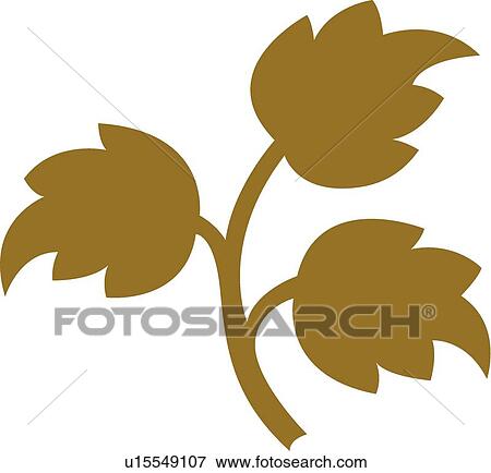 Three brown leaves on a branch illustration View Large Clip Art Graphic Clip Art - Three brown leaves on a branch illustration. Fotosearch