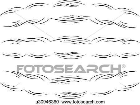Clipart - Three Calligraphic Designs of decorative banners. Fotosearch