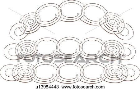 Clipart - Three gold Calligraphic Designed decorative rules. Fotosearch