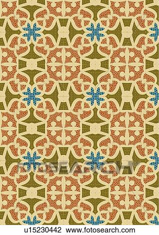 Clipart - Tile loops and floral background pattern. Fotosearch
