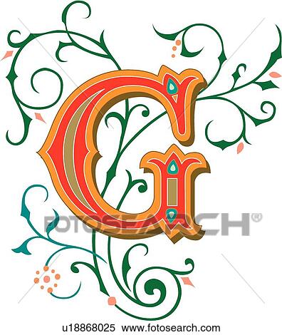 Tuscani Capital G View Large Clip Art Graphic Clipart - Tuscani Capital G. Fotosearch