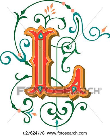 Tuscani Capital L View Large Clip Art Graphic Clip Art - Tuscani Capital L. Fotosearch