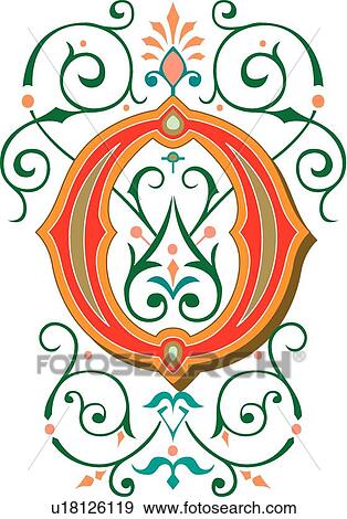 Tuscani Capital O View Large Clip Art Graphic Clip Art - Tuscani Capital O. Fotosearch