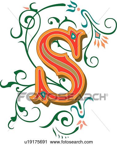Tuscani Capital S View Large Clip Art Graphic Clipart - Tuscani Capital S. Fotosearch