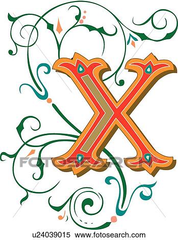 Tuscani Capital X View Large Clip Art Graphic Clipart - Tuscani Capital X. Fotosearch