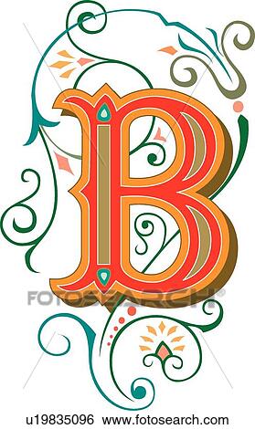 Clip Art - Tuscani letter B. Fotosearch