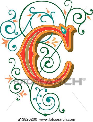 Clipart - Tuscani letter C. Fotosearch