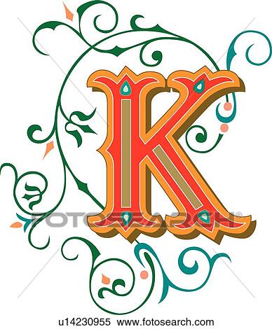 Clipart - Tuscani letter K. Fotosearch
