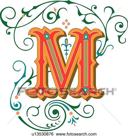 Tuscani letter M View Large Clip Art Graphic Clip Art - Tuscani letter M. Fotosearch